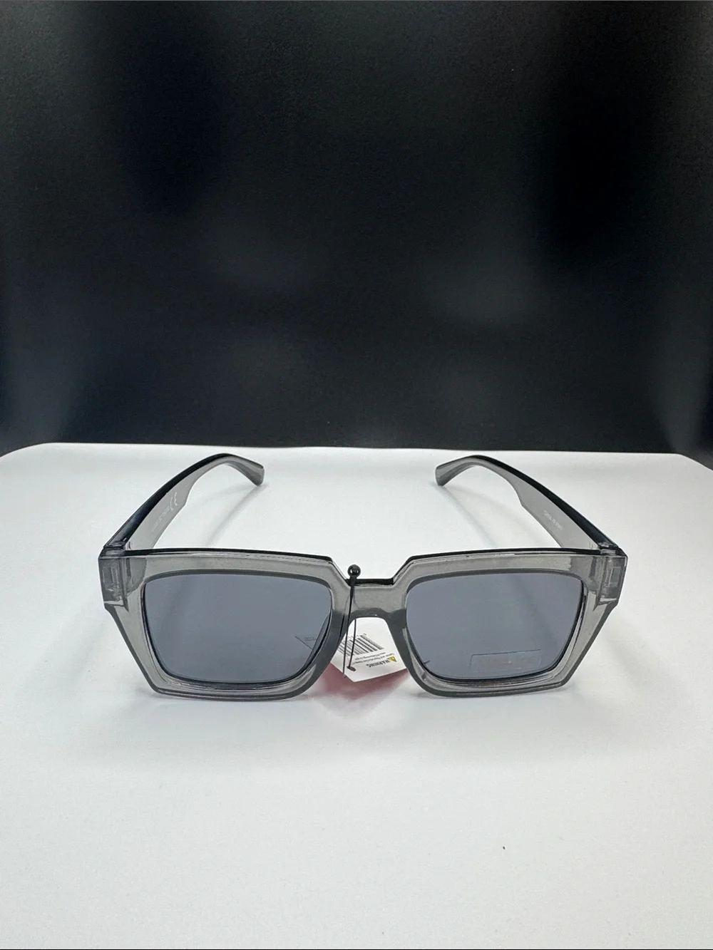 Designer Men's Sunglasses - Transparent Gray Frame with Gray Lenses
